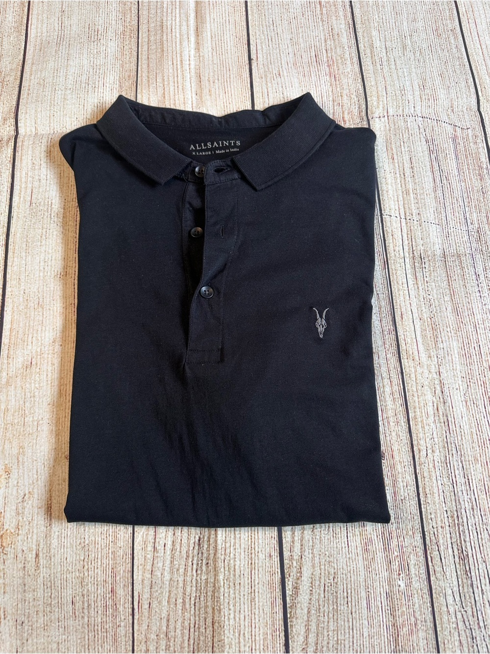 AllSaints Reform Ramskull Black Polo Shirt Men’s XL